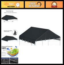 Waterproof Outdoor Dog Kennel Cover 10' x 10' Heavy Duty Oxford Cloth - Black