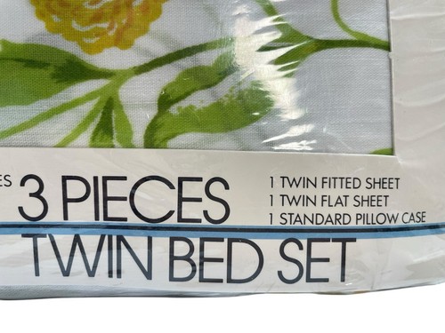 Vintage Springs Twin Sheet Set 3 pc Summer Breeze Flowers Cottage 1970s USA New - Picture 6 of 11