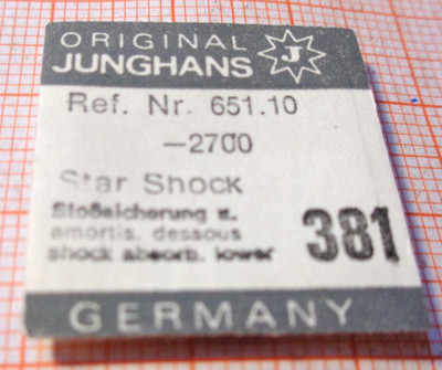 Junghans 651.10 381 ETA 2451  Star Shok Stossicherung neuwertig ältere Lagerware