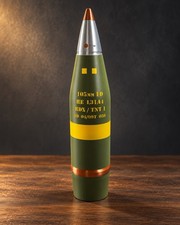 3D Printed 105mm M1 Artillery Shell Replica, Life-Size Over 19" Long 1:1 Scale