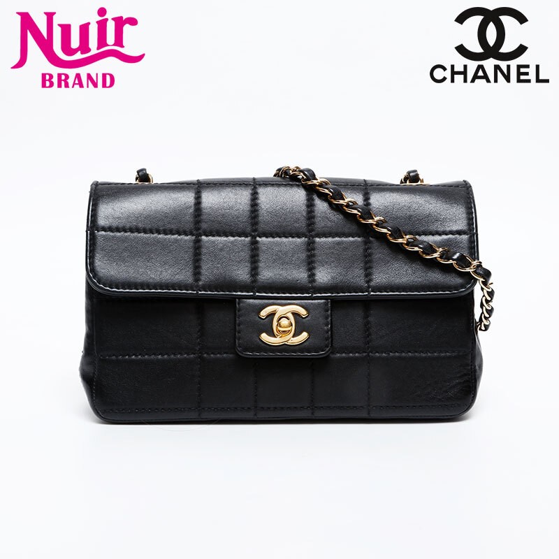 CHANEL 2002-2003 Black Chocolate Bar Chain Shoulder Bag Model 7