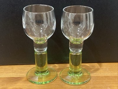 Lime Green Stem Liqueur Port Glass Bormilio Rocco Limocino Goblet Cordial Shots