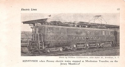 Pennsylvania Railroad Elec Locomotive Manhattan Transfer Jersey Meadows Mag Cut