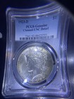 B.U. SILVER PEACE 1923D PCGS CLEANED UNC. DETAIL — photo 4