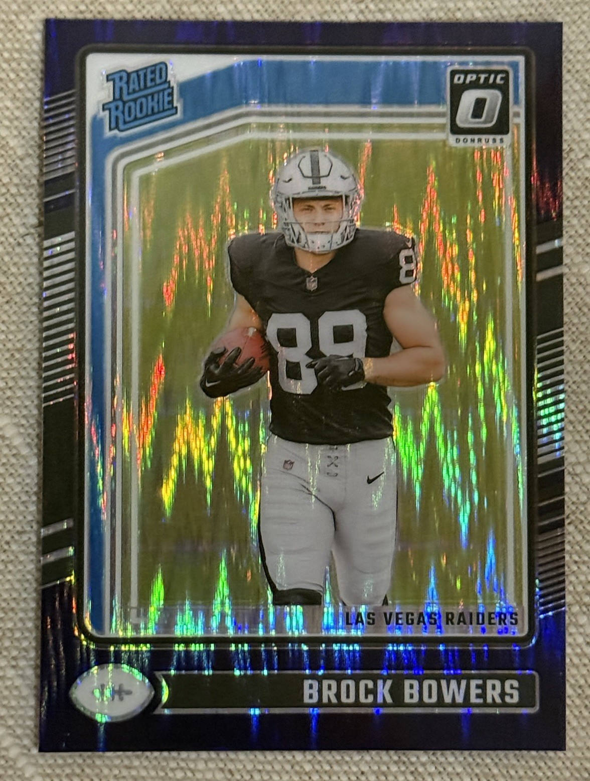 2024 Panini Donruss Optic - Rated Rookie Brock Bowers #215 Purple Shock Prizm...