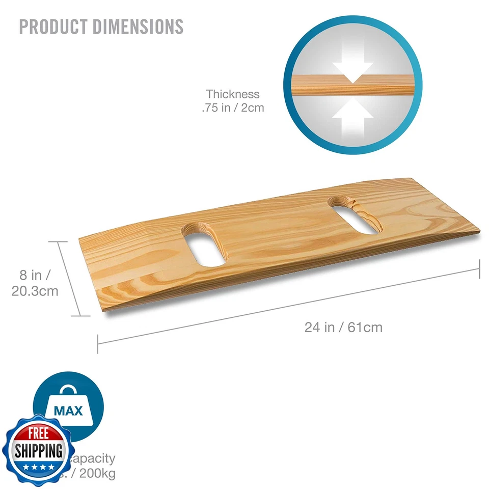 DMI Transfer Board Made of Heavy-Duty Wood for Patient, Senior and Handicap M - Image 2 of 4