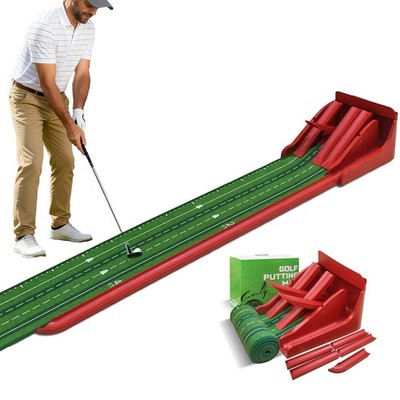 Golf Putting Green Indoor & Outdoor Game Mat with Automatic Ball Return - Ideal