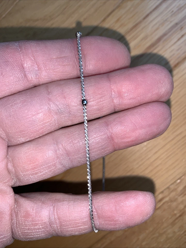 Pulsera de eslabones retorcidos Singapur tobillera oro blanco 14K aurafin langosta garra 9,25" Foto 3 de 4