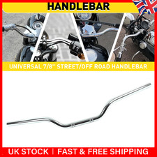 Universal 22mm 7/8'' Motorcycle Drag Bar Handlebar For Street Road Bike Chrome