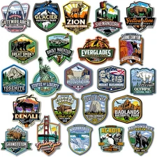 U.S. National Parks Magnet Set by Classic Magnets, 23-Piece Set