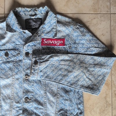 SAVAGE Brooklyn Cloth Denim Jean Jacket SIZE S Light Blue Cotton 