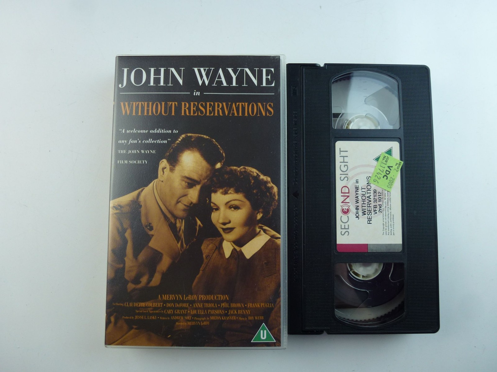 John Wayne Without Reservations VHS Tape Second Sight PAL U Certificate Video