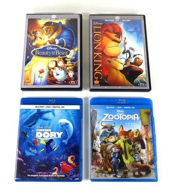Disney Pixar Blu-Ray DVD Movies Lot of 18 Beauty Beast Frozen Lion