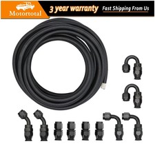Fuel Line Hose Kit Nylon Stainless Steel Braided Oil Hose 10 Fittings 6an 20ft