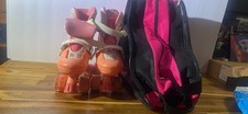 Neon Pink and Orange Roller Skates for Girls Size 3-6 Adjustable
