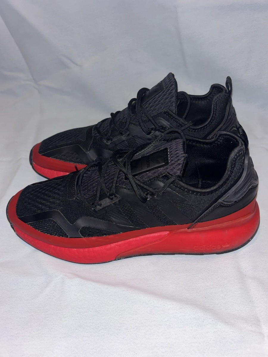 adidas ZX 2K Boost Black Red Low Top Men's Athletic Sneakers