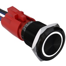 10 Amp 19mm Latching Push Button Switch 110V-220V SPST LED Waterproof Round S...