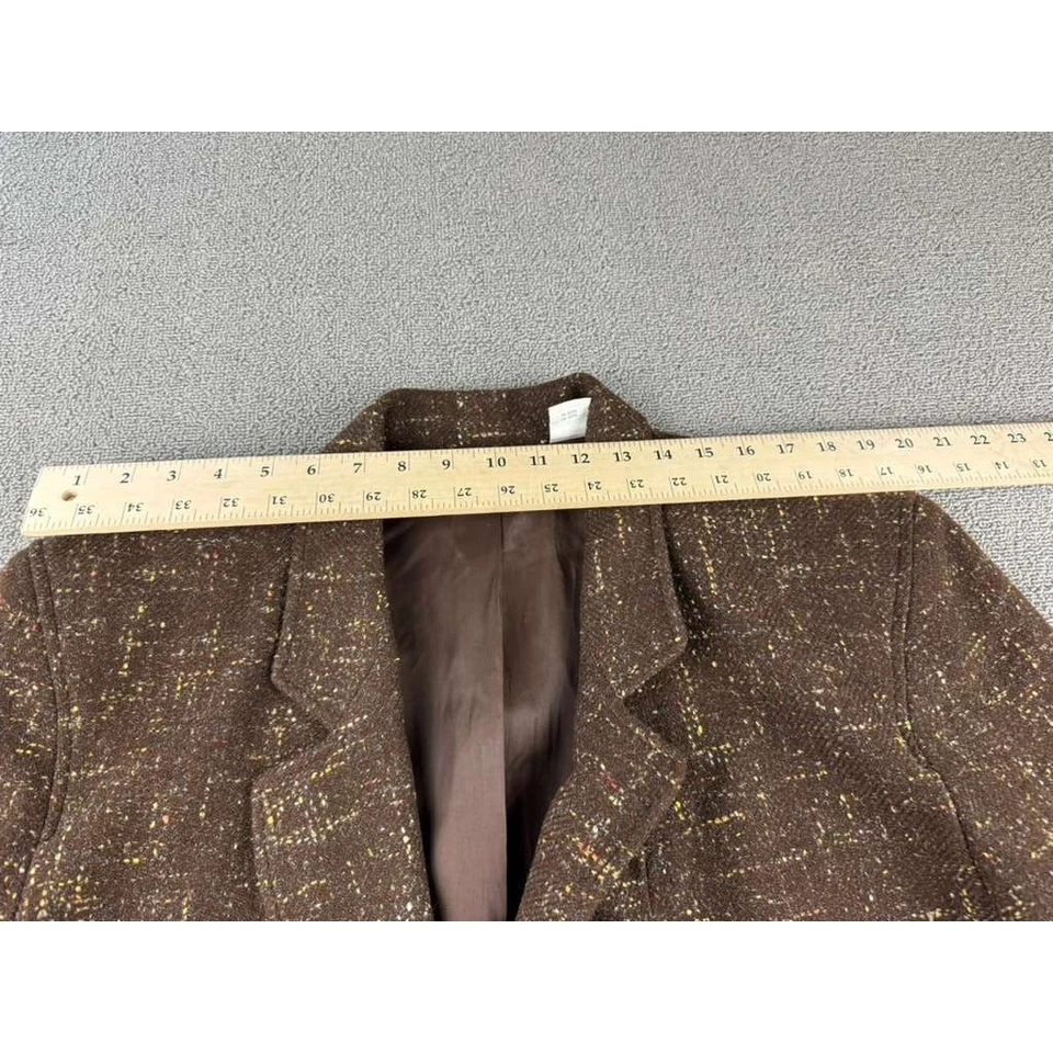 Blazer Mujer Vintage Elisabeth Liz Claiborne 20 Marrón Lana Seda Lino Rayón Foto 4 de 4