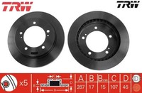 2X Bremsscheibe TRW DF3165 2 Bremsscheiben Vorderachse Vorne FüR Suzuki