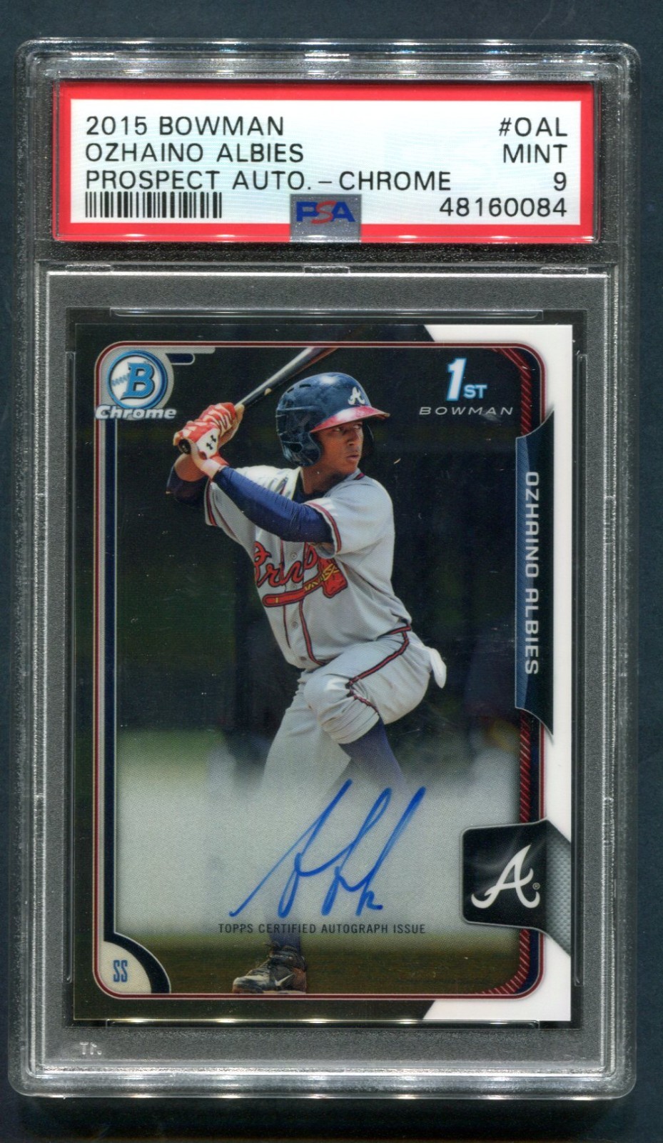 2015 Bowman Chrome Ozzie Albies 1ST Prospect AUTO PSA 9 MINT