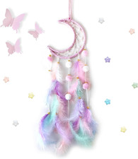 Pink Dream Catcher Wall Hanging Set - 10 Butterflies  16 Stars, Boho Room Decor