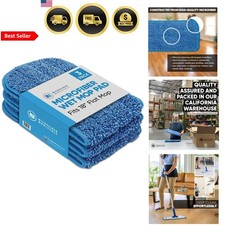 Microfiber Mop Pads 18 Inch Reusable Wet Refills for Floor Cleaning 3 Pack