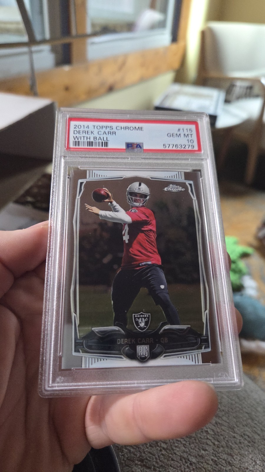 DEREK CARR 2014 TOPPS CHROME WITH BALL ROOKIE RC PSA 10 GEM MINT LOW POPULATION