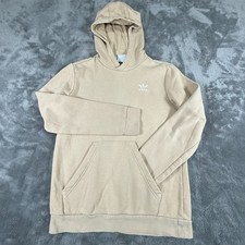 Adidas Hooded Sweatshirt Boy's Youth Size Medium Beige Kangaroo Pocket, Logo