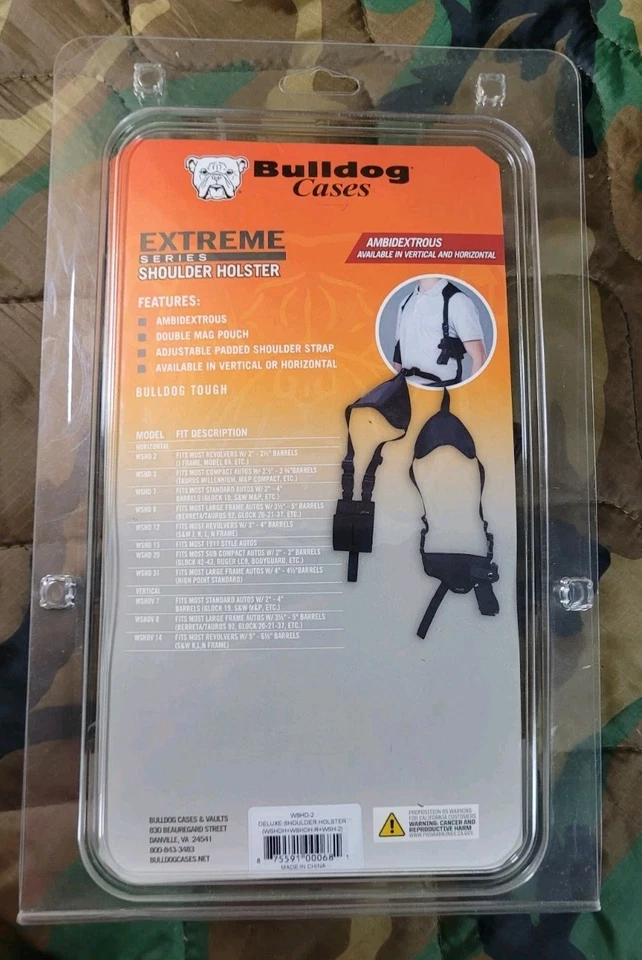 Bulldog Black Nylon AMBIDEXTROUS Size 2 Snub Nose Revolver Shoulder Holster - Image 4 of 4