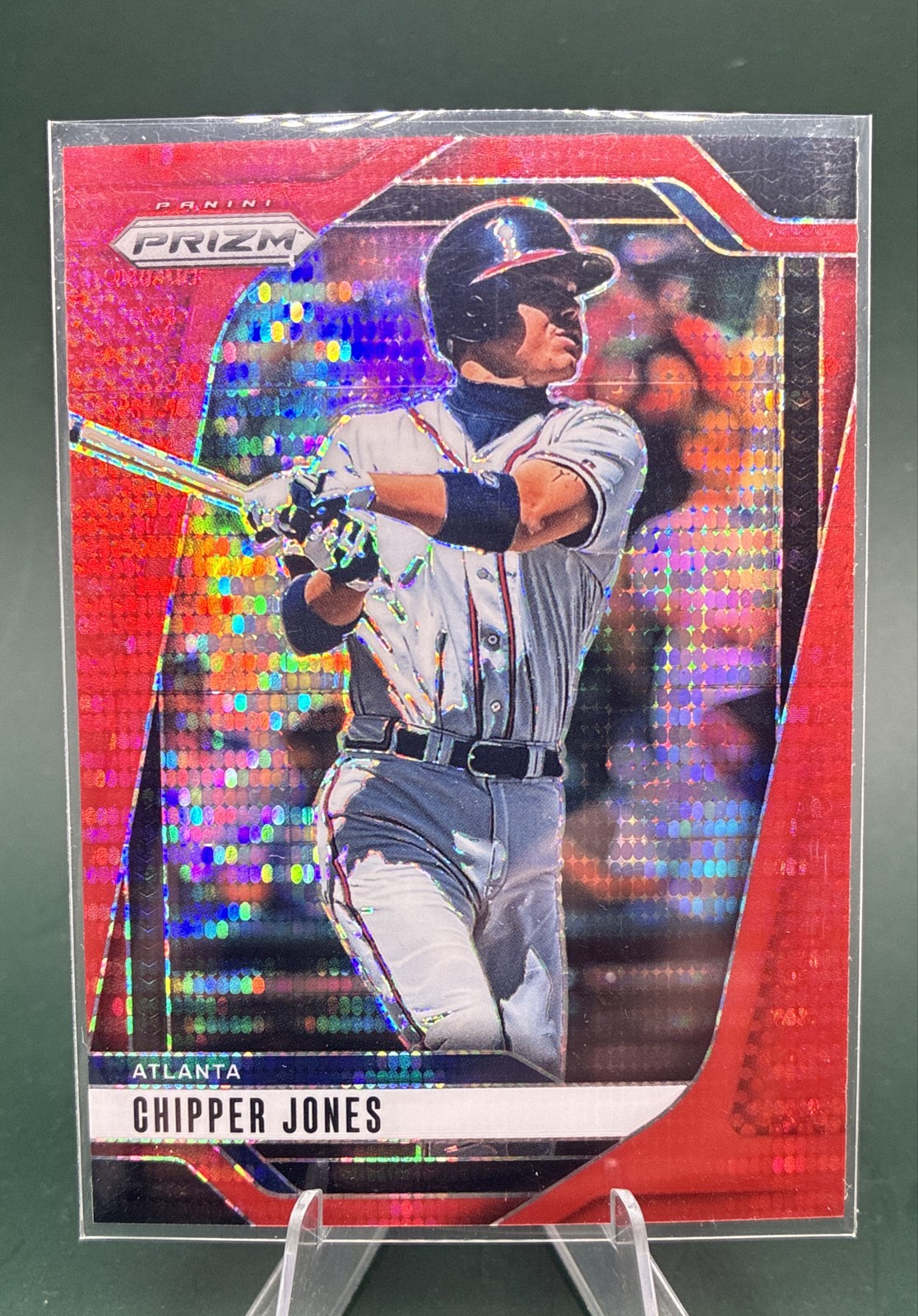 2025 Panini Prizm - Chipper Jones, Chipper Jones #220 Red Pulsar Prizm /399