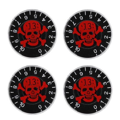 4Pcs E-Gitarre Acryl Schädel Nummer 13 Muster Tone Volume Control Ersa SAL