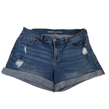 Old Navy Cut Off Shorts Womens Blue 8 Denim Boyfriend Cuffed Distressed Rugged