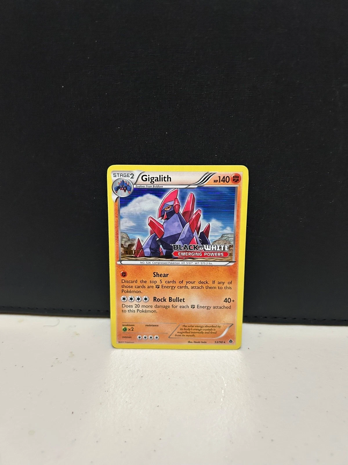 Gigalith 53/98 (Prerelease) [Staff] 53 Black and White Promos Holofoil Pokemon image 1