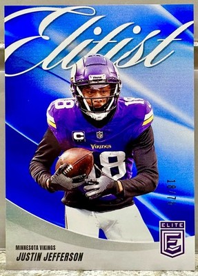 JERSEY NUMBER MATCH! 2025 Donruss Elite Justin Jefferson Blue 18/75! VIKINGS!