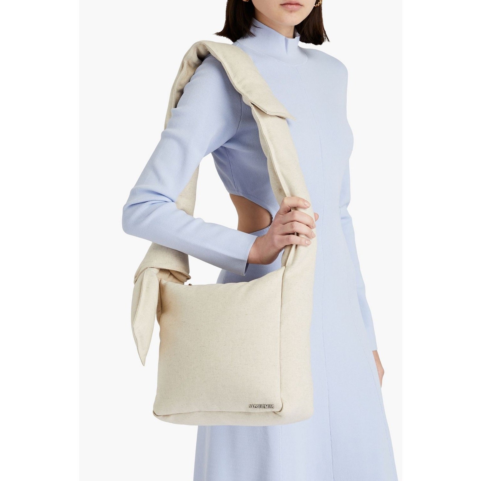 Jacquemus Le Cuscinu Canvas Shoulder Bag Ecru NWT Linen Tote w/ Dust Bag