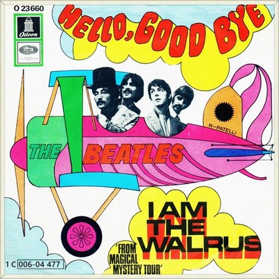 Repro Photo BEATLES Hello Good Bye/ I Am The Walrus ODEON 7'' Single Size 18x18cm