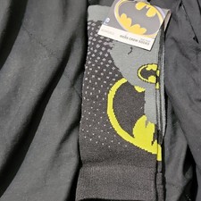 Bioworld Batman Men's Crew Socks Black Gray Yellow Graphic Print One Pair
