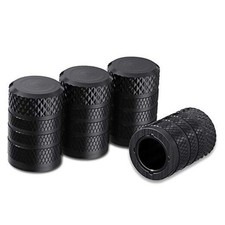 Tire Valve Stem Caps, 4 pcs/Pack, Anodized Aluminum Tire Valve Cap Set, Black