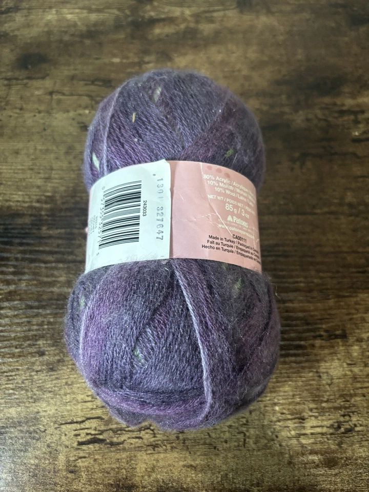 Patons Encaje Mohair Mezcla Lana Hilo Ciruela Ártica Lavanda Tono Madejas 85 gr Foto 2 de 2