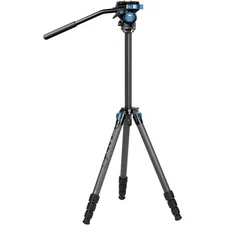 Professional Fluid Video Head Tripod with Triangular Center Column 4 Sections