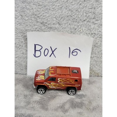 Hot Wheels Super Van 1977 Metallic Orange Yellow Flames Diecast Custom Van Toy