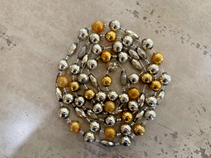 Vintage Gold And Silver Mercury Glass 72" Garland....2 Beads Broken