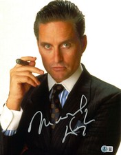 Michael Douglas Signed Autograph Wall Street 11X14 Photo BAS Beckett