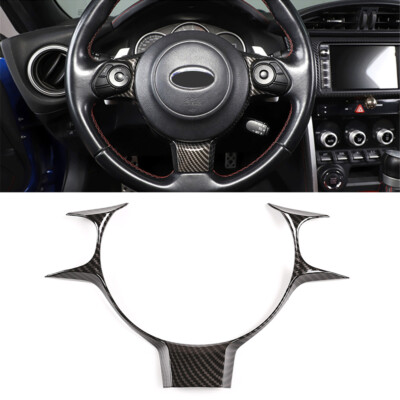 For T@yota 86 Subaru BRZ 2017-2021 Carbon Fiber ABS Interior Steering Wheel Trim