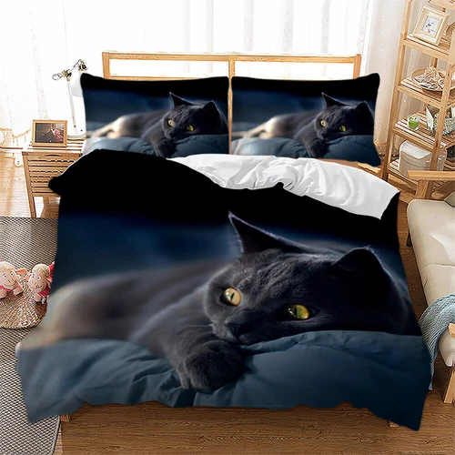 Cat Animals Quilt Duvet Cover Pillowcases Bedding Set Single Double King Size UK - Picture 3 of 64