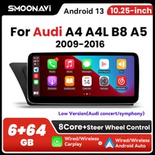 10.25" Audi A4 S4 A5 S5 2009-2016 Android 14 Radio samochodowe 6 + 64GB Radio samochodowe DAB US