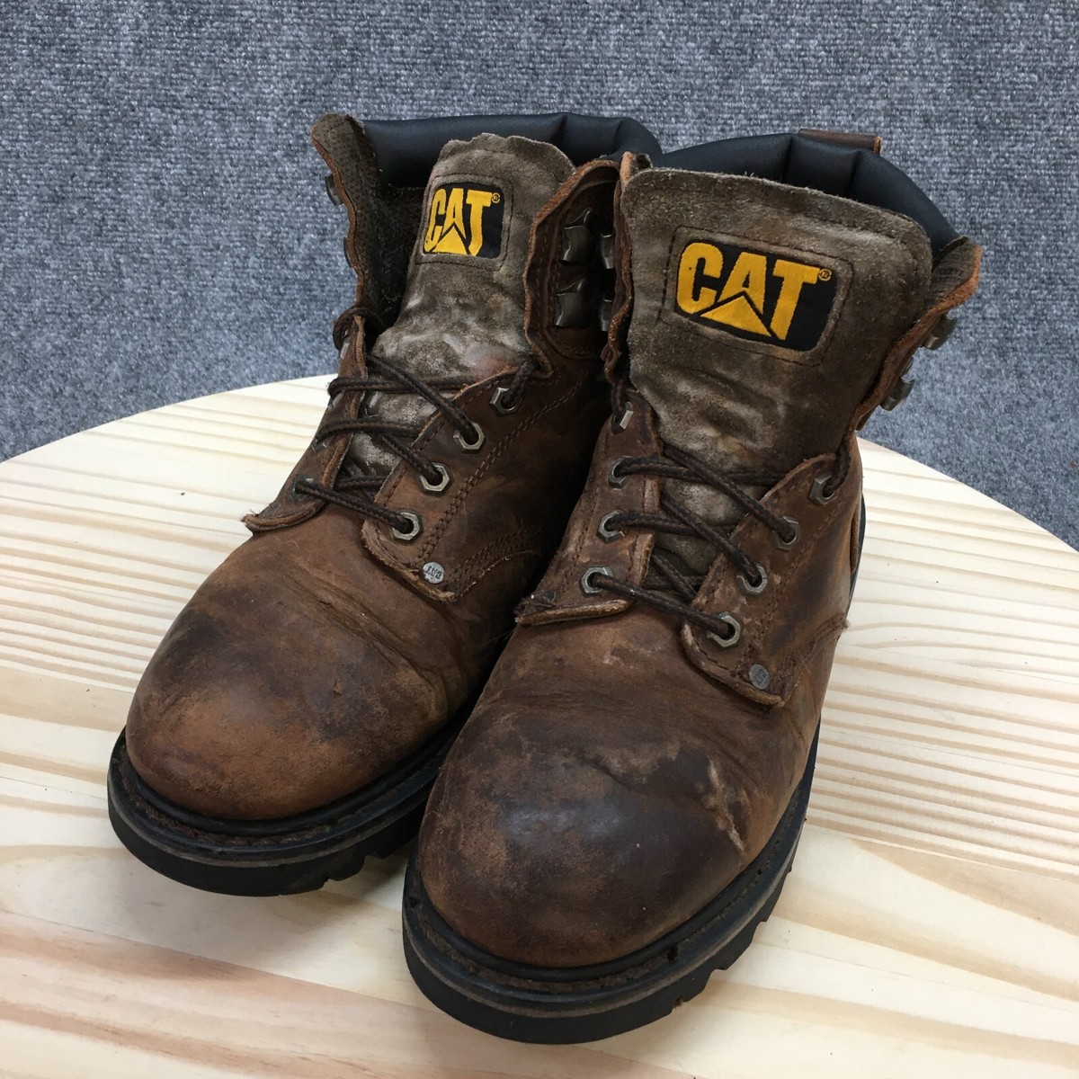 Caterpillar Brown Leather Work Boots with Yellow Laces Caterpillar - Glenrock Mid (Golden Coast) Men main image 3