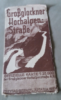 Grossglockner Hochalpen-Strasse Austrian Alps vintage map guide. We've more maps
