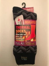 Polar Extreme Insulated Thermal Warm Socks Comfort Womens 5-9 Black Grey Sparkle