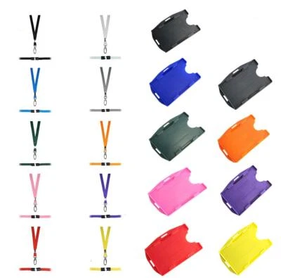 PCL MEDIA LTD ID Badge Holder Double Sided and Matching Lanyard Portrait Landscape Holder